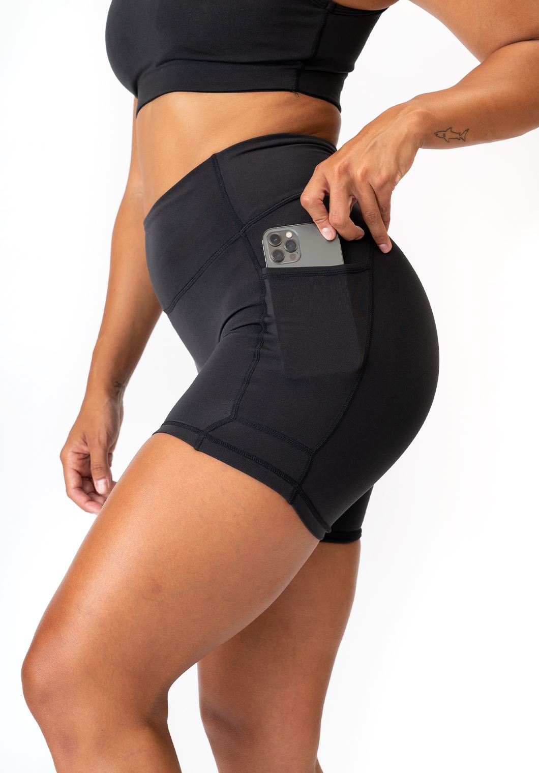 High Rise Naked Pocket Short 5" Black Shorts Paragon Fitwear 