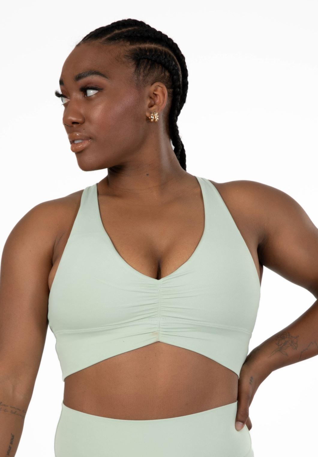 Reluna Ruched Bra Sage Sports Bras Paragon Fitwear 