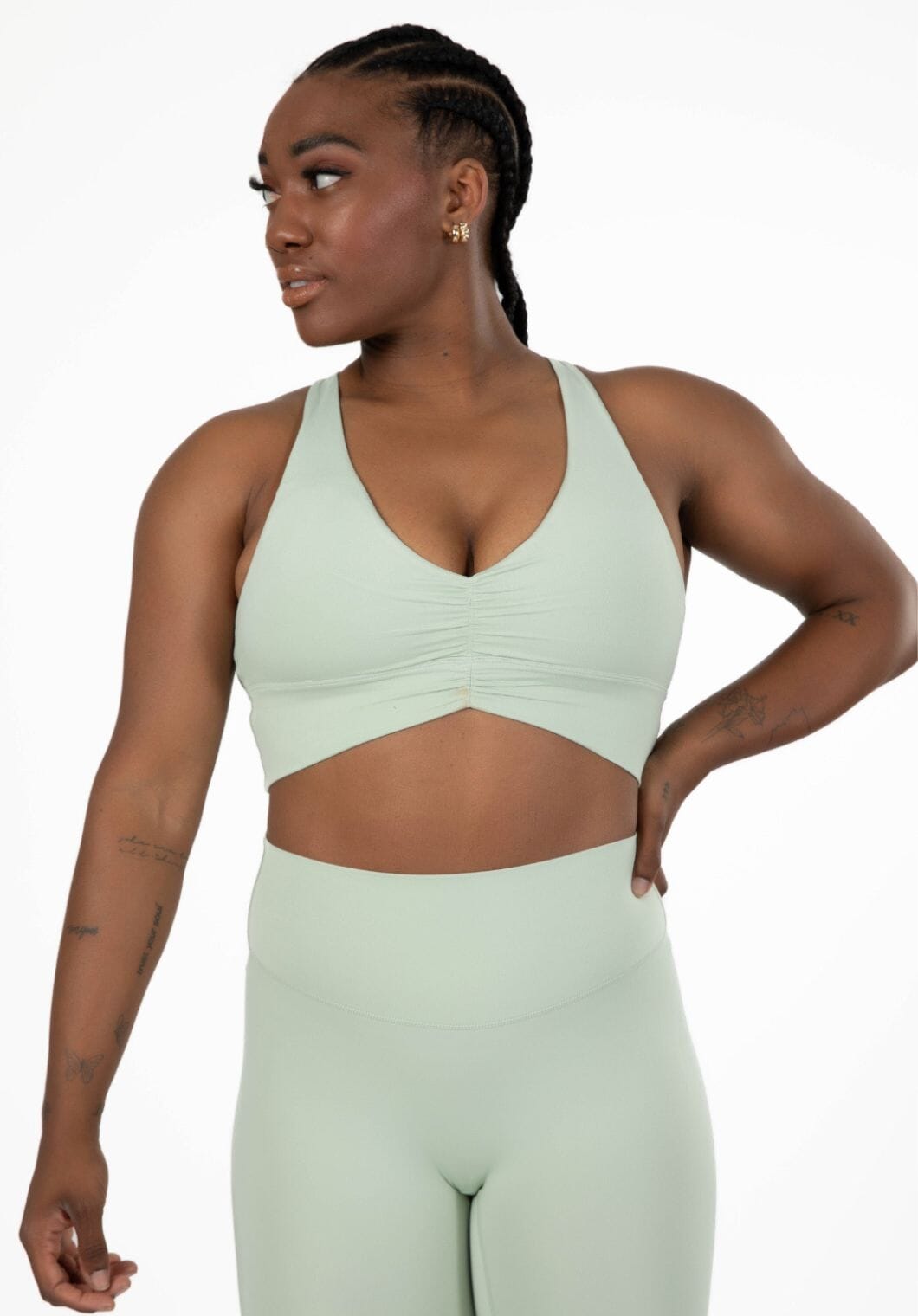 Reluna Ruched Bra Sage Sports Bras Paragon Fitwear 