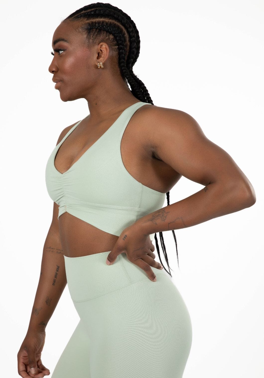 Reluna Ruched Bra Sage Sports Bras Paragon Fitwear 