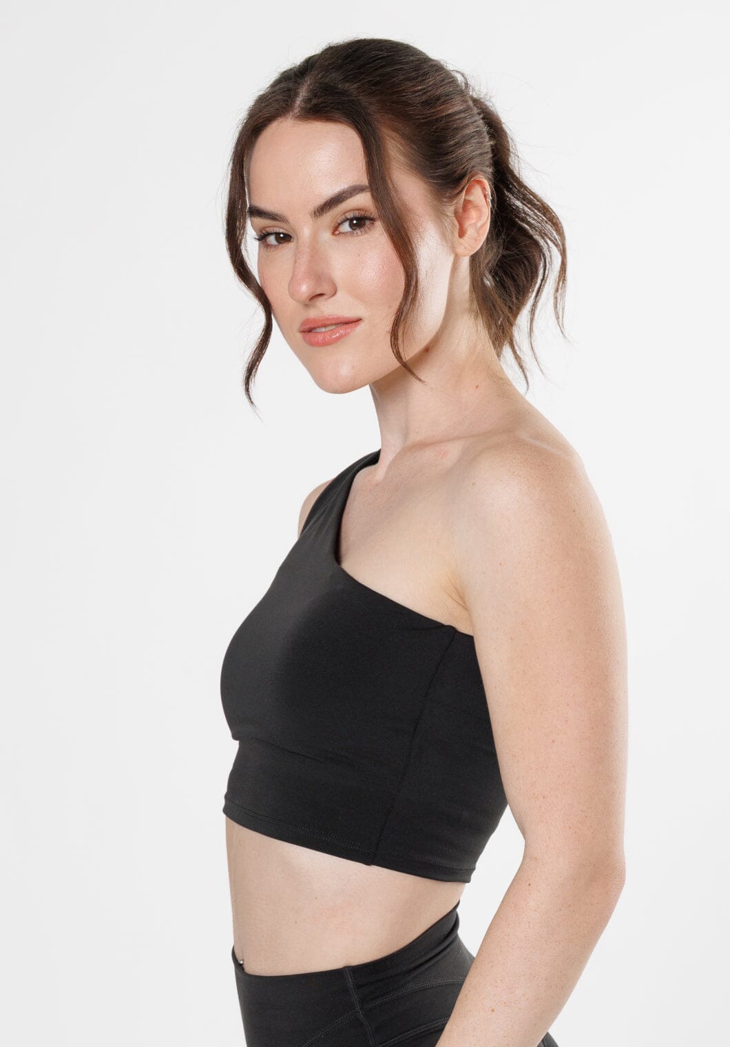 Reluna™ Single Shoulder Brami Black Sports Bras Paragon Fitwear 