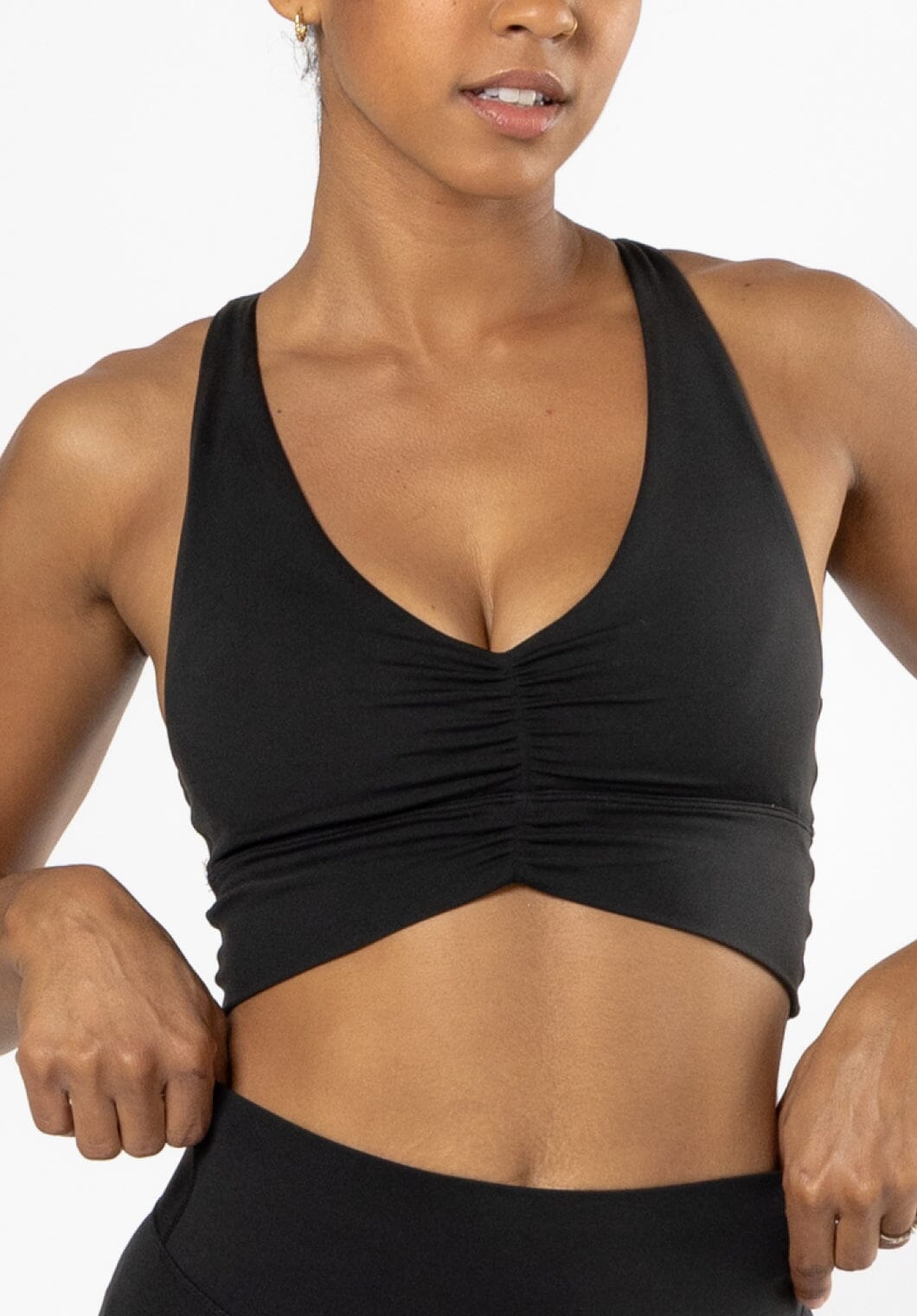 Reluna Ruched Bra Black Sports Bras Paragon Fitwear 