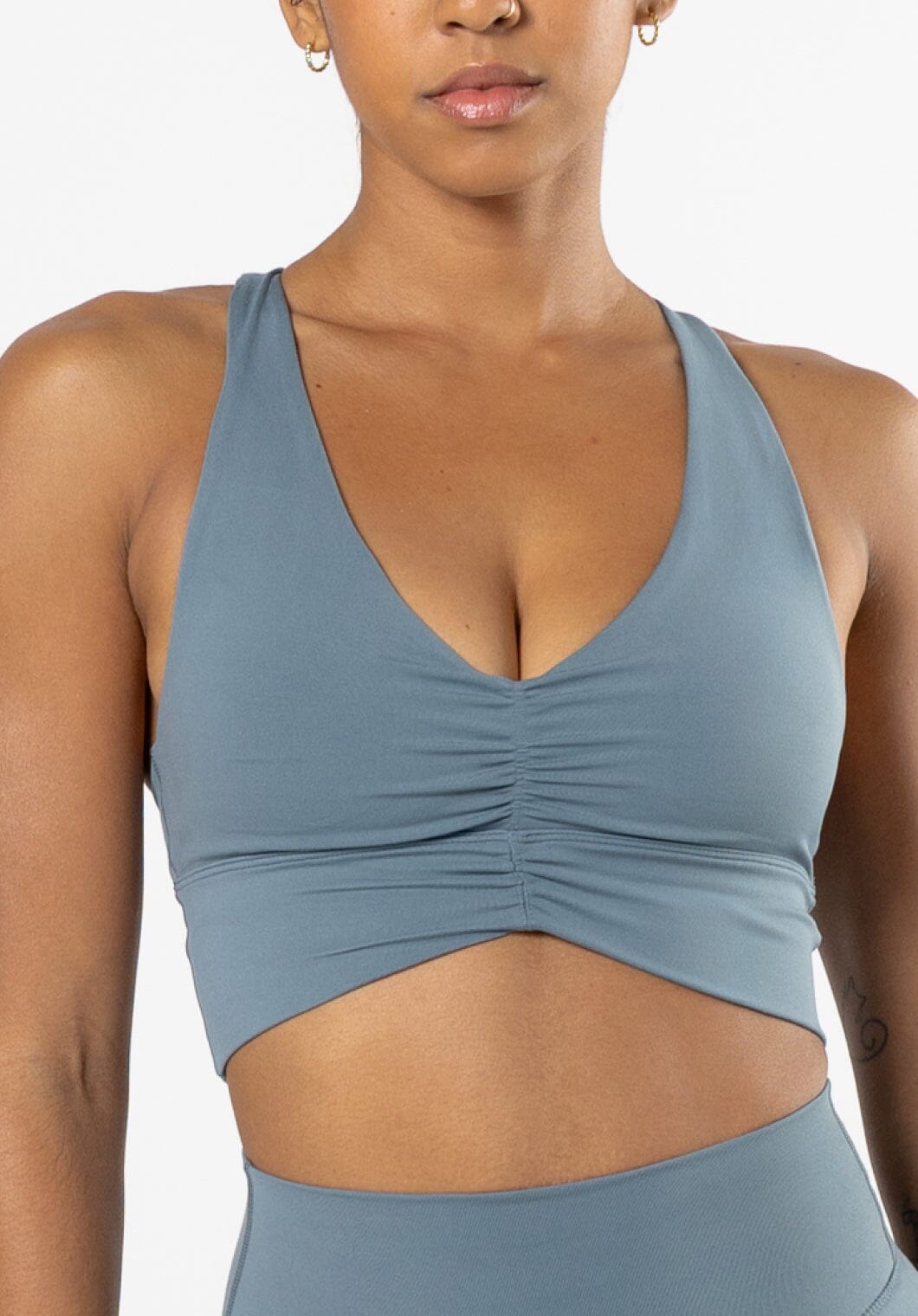 Reluna Ruched Bra Slate Sports Bras Paragon Fitwear 