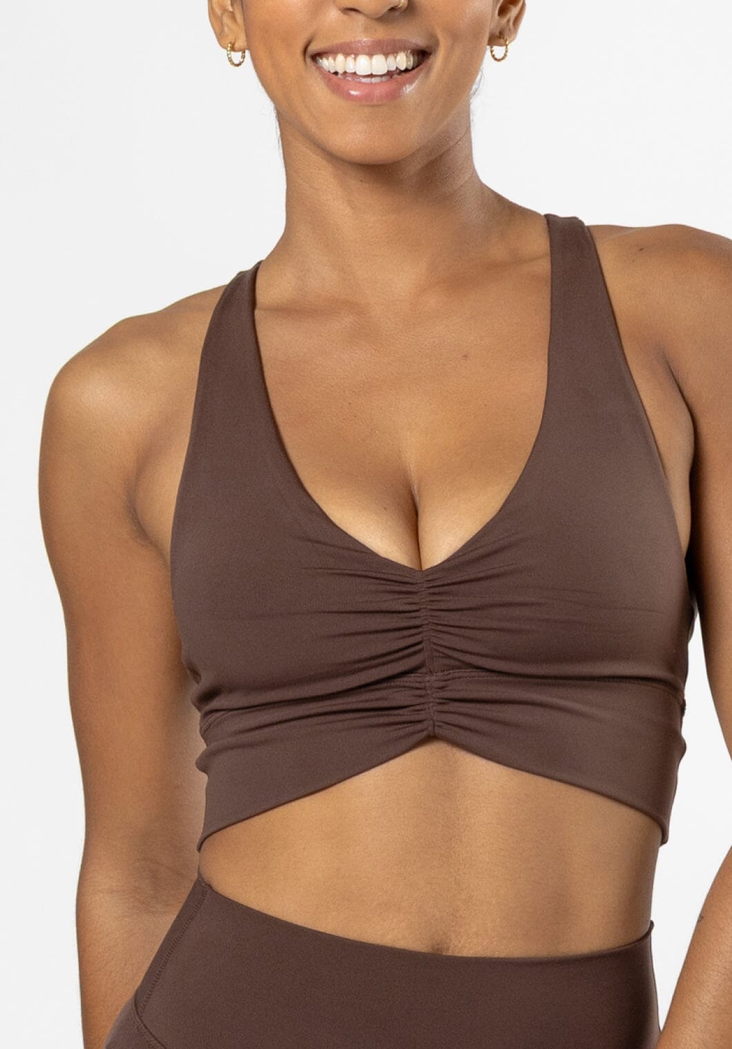 Reluna Ruched Bra Walnut Sports Bras Paragon Fitwear 